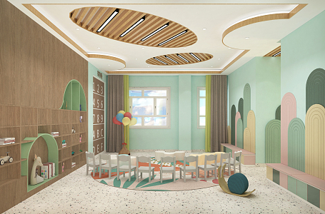 Modern Kindergarten Children's Activity Room 3d model