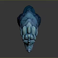 Blue Dragon Head Game Movie Character With Stone Like Texture And 3D Model Design