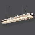 Elegant Modern Rectangular Crystal Pendant Chandelier With Hanging Decorative Lighting Design 3d model