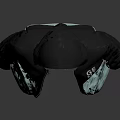 Long Hooded Puffer Jacket with Teal and Black Design Front Logo Detail