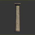 Fluted Classical Column With Ornate Capital Intricate Carvings And Colorful Base
