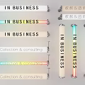 Roadside Business Indicator Facilities With Colorful And White Lighting And IN BUSINESS Collection Consulting Text