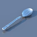 Elegant Silver Dinnerware Set With Carved Handle Spoon On Gray Background