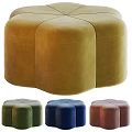 Modern Round Ottoman Sofa Stool With Soft Upholstery And Multiple Colors 3d model