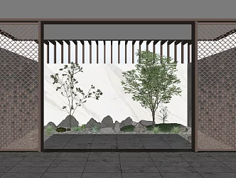Modern landscape sketch courtyard landscape 3d model