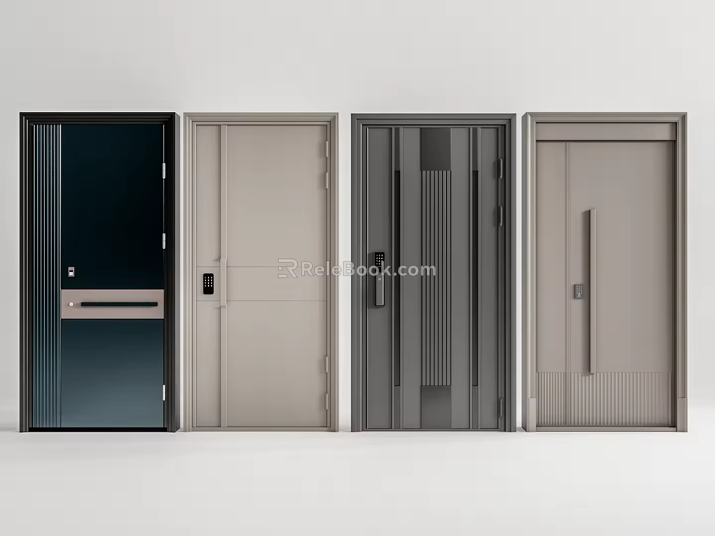 Modern security door entry door security door 3d model