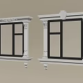 Elegant Classic Casement Windows With White Frames Detailed Carvings Columns And Sills
