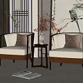 New Chinese Casual Sofa Combination Single Sofa Combination 3d model