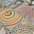Square Carpet With Various Mixed Patterns And Textured Designs For Home Decor 3d model