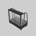 Commercial Glass Display Case With Multiple Shelves And Black Base For Retail Use