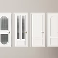 Various White Hinged Doors With Different Panel And Glass Designs For Interior 3d model