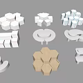 Modern Business Booth Display Stand Display Cabinet Technology Booth 3d model