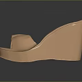 Golden Wedge Sandals With Shiny Effect And Dark Background 3d model