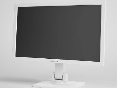 Cooler Master White Computer Monitor With Black Screen And Sturdy Stand 3d model