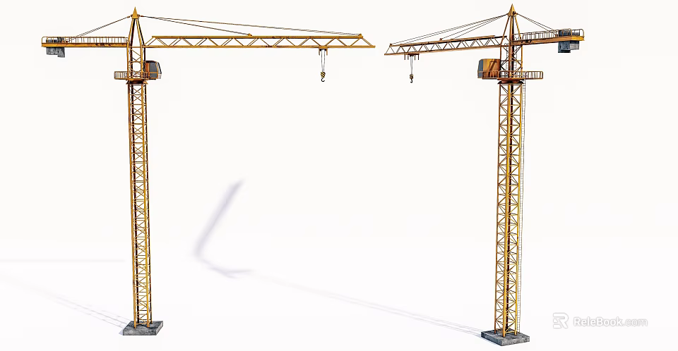 Industrial Tower Cranes For Heavy Duty Construction Site Lifting Equipment 3d model 