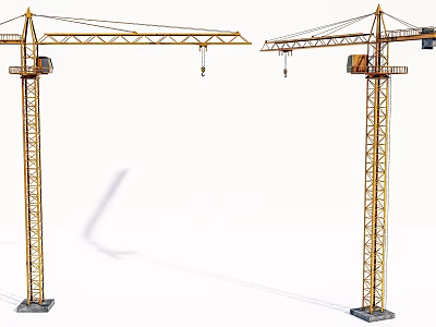 Industrial Tower Cranes For Heavy Duty Construction Site Lifting Equipment 3d model