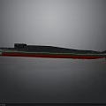 Modern Submarine Watercraft With Black And Red Exterior And Streamlined Shape