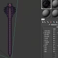 Character Weapons With Creature Head Designs And Dark Purple Textures 3d model