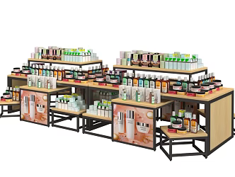 Showcase Shelf Cosmetic Cabinet Cosmetic Display Cabinet Flowing Water Table Display Cabinet Scene Stack Promotion Rack Display Stack Head Promotion Display Cabinet 3d model