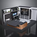 Modern Compact Room Interior With Bed TV Desk Chair And Wardrobe