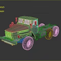 Green Military Style Heavy Duty Truck Chassis With Six Wheels And Off Road Design