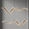 Modern Wave shaped Chandelier with Illuminated Curved LED Design for Interior Decor