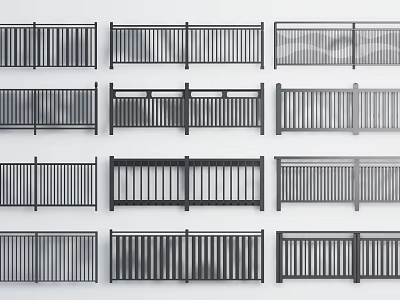 Various Stylish Outdoor Fence Designs With Multiple Patterns For Garden And Patio 3d model