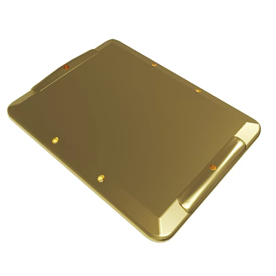Golden Metal Panel With Screws And Smooth Surface For Electronic Device Case 3d model