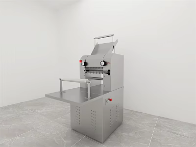 Stainless Steel Kitchen Appliance with Worktable and Control Panel for Commercial Food Processing 3d model