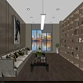Spacious Cultural Center Exhibition Hall With White Sculptures And Wall Paintings