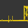 Yellow Mechanical Cutting Equipment With Circular Saw Blade And Support Structure