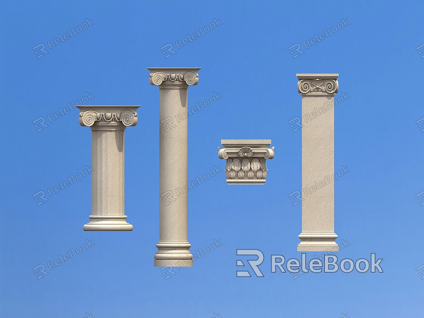 European style villa column stigma architectural appearance Roman column model