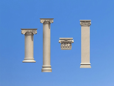 European style villa column stigma architectural appearance Roman column 3d model