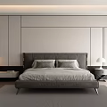 Modern Bedroom Interior Design With Gray Bed Nightstands Table Lamps Rug And White Wardrobes