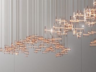 Modern crystal chandelier 3d model