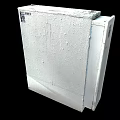 Weathered White Metal Cabinet With BB Graffiti On Door And Rustic Exterior