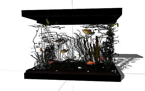 Modern Fish Tank Home Fish Tank Ornaments 3d model