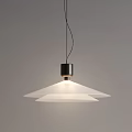 Modern Minimalist Pendant Light With White Layered Shade And Black Base