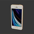 White Smartphone With Colorful Abstract Pattern Screen On Black Background