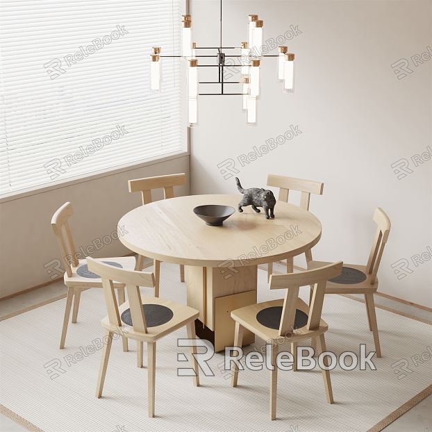 Japanese Dining Table and Chair Combination Dining Table and Chair model