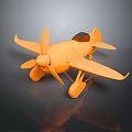 Orange Cosmic Aerospace Model Aircraft With Propeller Wings And Tail Structure 3d model