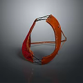 Orange Red Mesh Kitchen Storage Basket With Leather Handle For Fruits And Vegetables