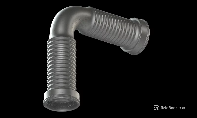Durable Stainless Steel Corrugated Elbow Pipe For Flexible Drainage Connection 3d model 