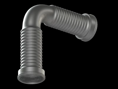 Durable Stainless Steel Corrugated Elbow Pipe For Flexible Drainage Connection 3d model