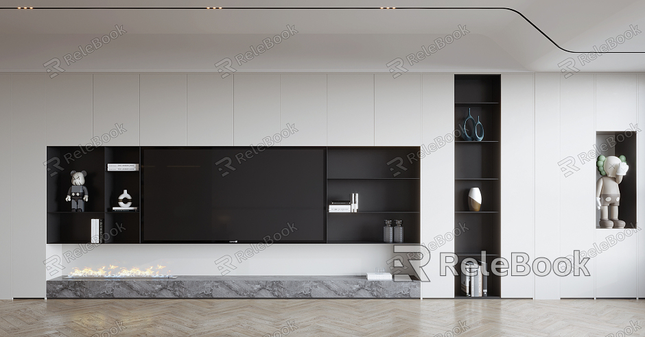 Modern TV background wall model