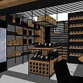 BOX 05 Store Modern Interior With Wooden Decor Metal Shelves And Display Racks