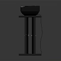 Black Digital Electronic Keyboard Musical Instrument Placed On X Shaped Stand With Gray Background