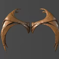 Artistic Brown Wing Shaped Symmetrical Wall Decor For Home Interior Textured Design
