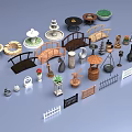 Water Fountain Outdoor Decor With Multi Tiered Designs Bridges Flower Pots And Garden Ornaments
