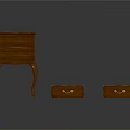Classic Wooden Nightstand With Curved Legs Shelves And Storage Drawers